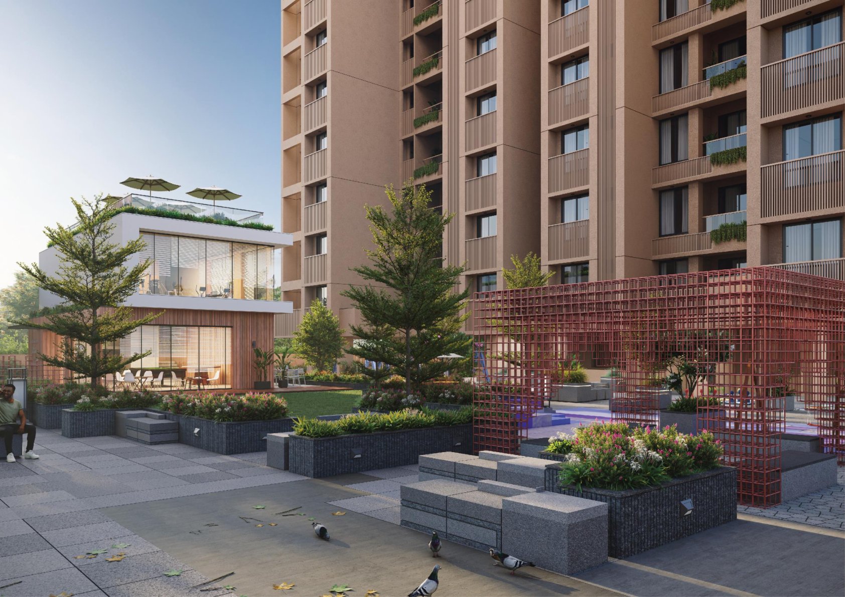 Venus Deshna clubhouse and garden